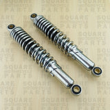 Chrome Rear Shock Absorbers: Suzuki TS100 TS 100 (1973-1981) - Heavy Duty
