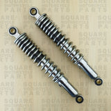 Chrome Rear Shock Absorbers: Suzuki TS100 TS 100 (1973-1981) - Heavy Duty