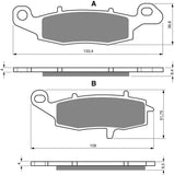 Ceramic Front and Rear Brake Pads Set: Kawasaki KLE650 KLE 650 (2007-2014)