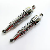 Chrome Rear Shock Absorbers: Suzuki T500 (1970-1975) - 50mm Shroud