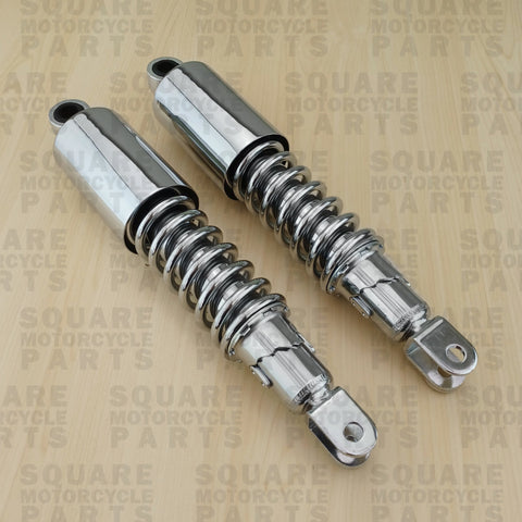 Chrome Rear Shock Absorbers: Honda CB350 CB 350 (1972-1973) - 317mm