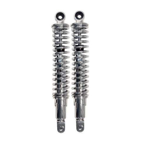 Chrome Rear Shock Absorbers: Honda CB350 CB 350 (1972-1973) - 335mm No Shroud