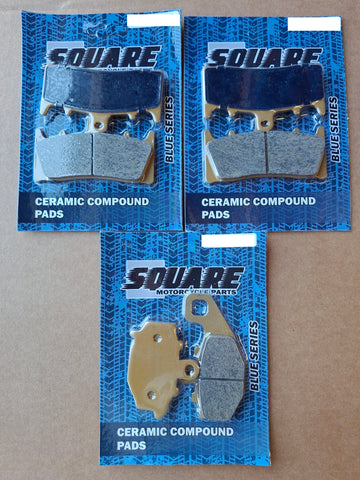 Ceramic Front and Rear Brake Pads Set: Kawasaki ZX-6R ZX 6R (1998-2002)
