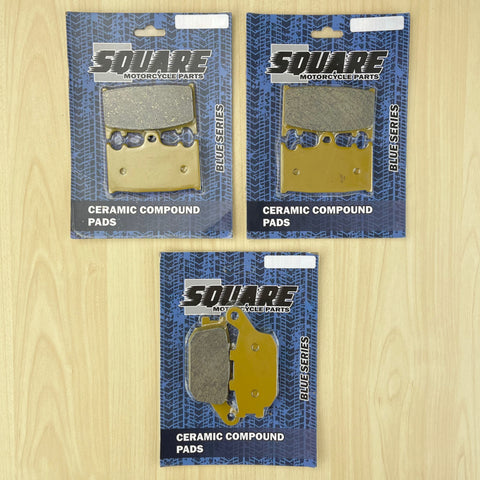 Ceramic Front and Rear Brake Pads Set: Suzuki GSF650 GSF 650 (2007-2016)