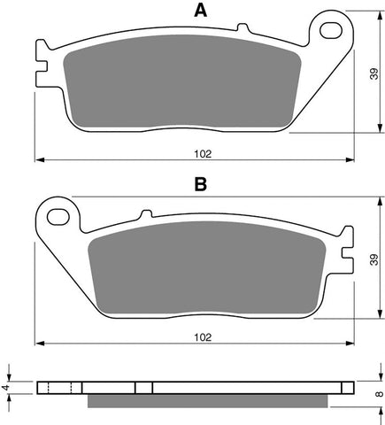 Goldfren AD Brake Pads: AD022 ≈ FA142 / FA226 / VD156 / FDB521 / SBS627
