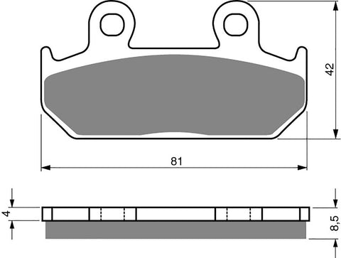 Goldfren AD Brake Pads: AD025 ≈ FA121 / FA203 / VD141 / VD142 / FDB462 / SBS593