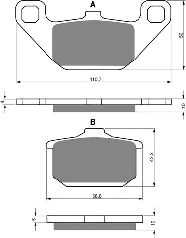Goldfren AD Brake Pads: AD037 ≈ FA085 / VD426 / FDB339 / SBS557