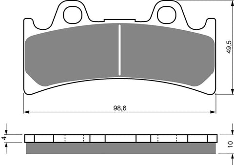 Goldfren AD Brake Pads: AD054 ≈ FA190 / VD258 / FDB864 / SBS683