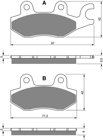 Goldfren AD Brake Pads: AD088 ≈ FA165/2 / FA215/2 / / SBS633