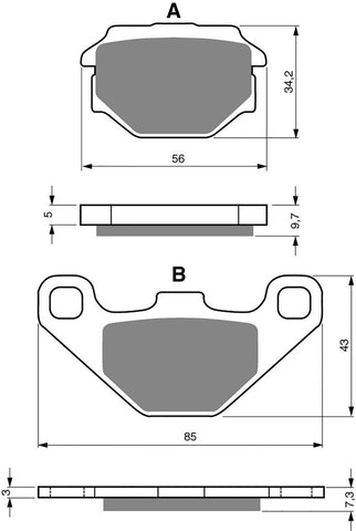 Goldfren AD Brake Pads: AD094 ≈ FA173 / FA382 / VD425
