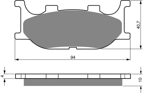 Goldfren AD Brake Pads: AD099 ≈ FA199 / VD260 / FDB2003 / SBS691