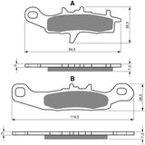 Goldfren AD Brake Pads: AD108 ≈ FA258 / FA349 / VD438 / FDB2080 / SBS726