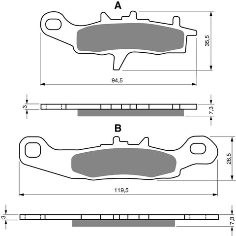 Goldfren AD Brake Pads: AD108 ≈ FA258 / FA349 / VD438 / FDB2080 / SBS726