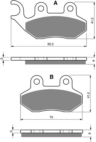 Goldfren AD Brake Pads: AD174 ≈ FA264 / VD9012 / FDB2190 / SBD140 / SBS708