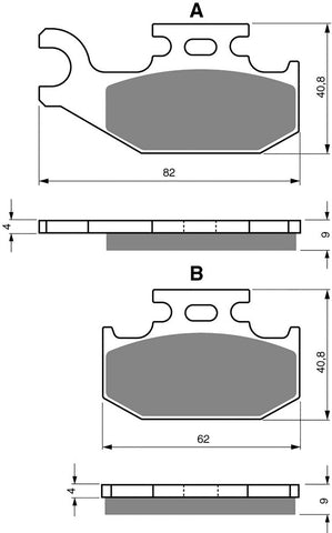 Goldfren AD Brake Pads: AD205 ≈ FA317 / VD276 / VD979 / FDB2149 / SBS767