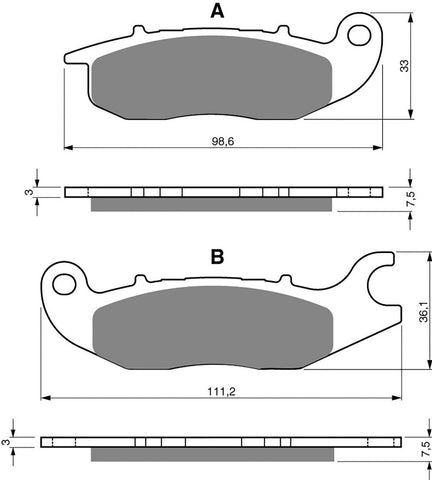 Goldfren AD Brake Pads: AD210 ≈ FA375 / VD177 / FDB2169 / SBS180 / SBS797