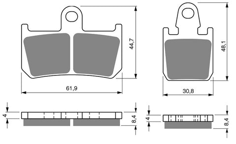 Goldfren AD Brake Pads: AD246 ≈ FA442/4 / VD277 / FDB2217 / SBS839