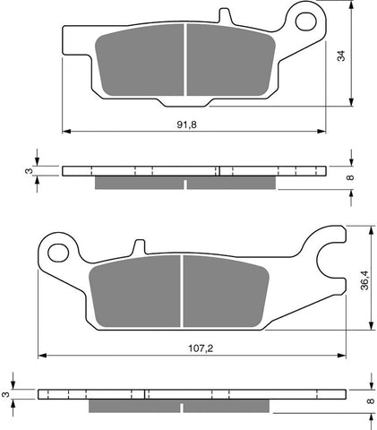 Goldfren AD Brake Pads: AD252 ≈ FA443 / VD279/2 / FDB2231 / SBS850
