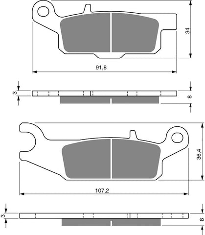 Goldfren AD Brake Pads: AD253 ≈ FA444 / VD278/2 / FDB2230 / SBS849