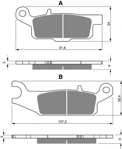 Goldfren AD Brake Pads: AD256 ≈ FA446 / VD278 / FDB2232 / SBS851