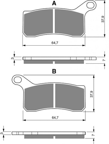 Goldfren AD Brake Pads: AD261 ≈ FA462 / SBS866