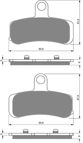Goldfren AD Brake Pads: AD275 ≈ FA457 / VD9034 / FDB2250 / SBS853