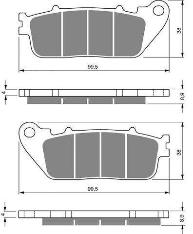 Goldfren AD Brake Pads: AD277 ≈ FA488 / VD178 / FDB2253 / SBS862