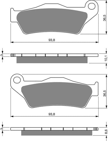 Goldfren AD Brake Pads: AD292 ≈ FA363 / / FDB2039 / SBS742