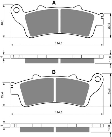 Goldfren AD Rear Brake Pads: Honda GL1800 GL 1800 (2001-2010)