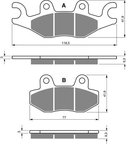 Goldfren AD Brake Pads: AD329 ≈ FA484