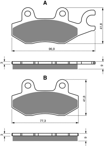 Goldfren AD Brake Pads: AD332 ≈ FA197 / VD250/2 / FDB2087 / SBS119 / SBS688