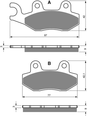 Goldfren AD Brake Pads: AD334 ≈ FA228 / VD340 / VD340/2 / FDB497 / SBS163 / SBS197 / SBS611 / SBS713