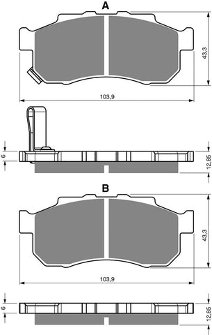 Goldfren AD Brake Pads: AD338 ≈ FA477
