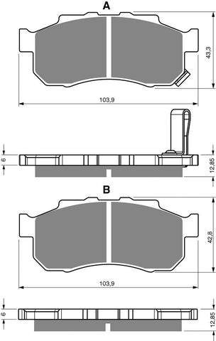 Goldfren AD Brake Pads: AD339 ≈ FA476