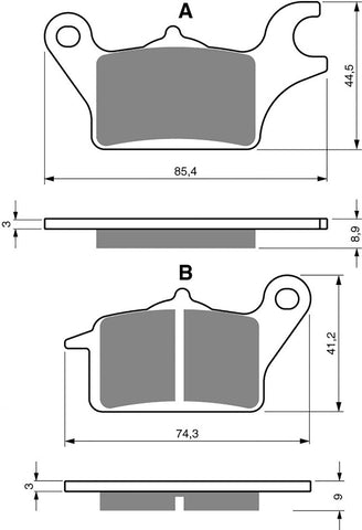 Goldfren AD Brake Pads: AD357 ≈ FA655 / VD186/2 / FDB2296 / SBS222