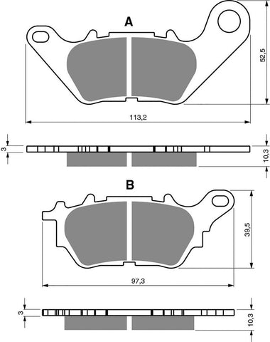 Goldfren AD Brake Pads: AD370 ≈ FA662 / VD290 / FDB2283 / SBS932