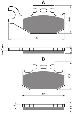 Goldfren AD Brake Pads: AD374 ≈ FA414 / FDB2803SG / SBS836