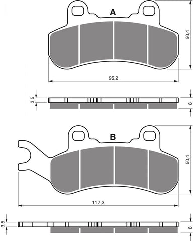 Goldfren AD Brake Pads: AD376 ≈ FA683 / FDB23156SG