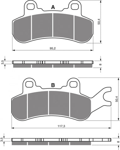 Goldfren AD Brake Pads: AD378 ≈ FA682 / FDB2315SG