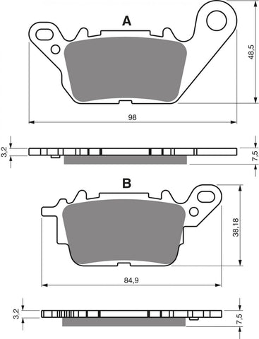 Goldfren AD Brake Pads: AD380 ≈ FA694 / VD291 / FDB2290