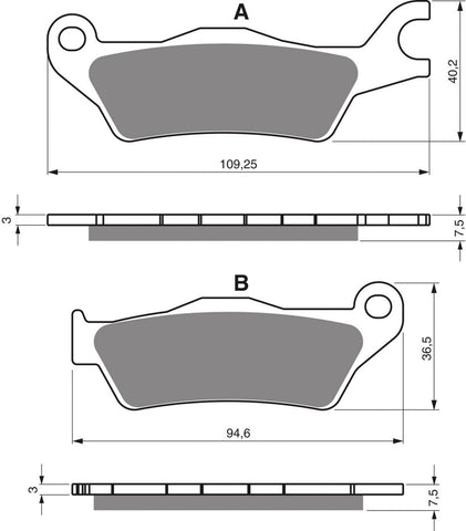 Goldfren AD Brake Pads: AD381 ≈ FA715