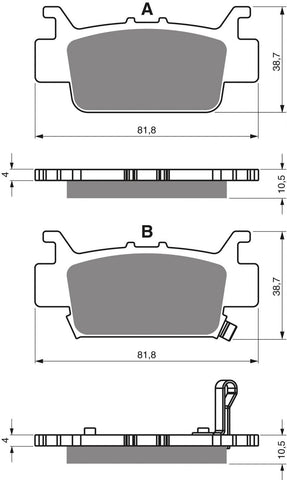 Goldfren AD Brake Pads: AD382 ≈ FA703