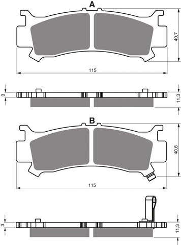 Goldfren AD Brake Pads: AD383 ≈ FA701