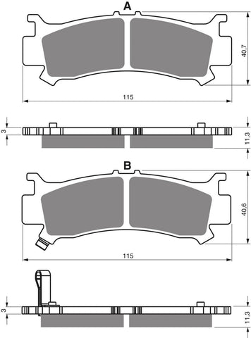 Goldfren AD Brake Pads: AD384 ≈ FA702