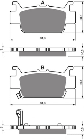 Goldfren AD Brake Pads: AD385 ≈ FA704