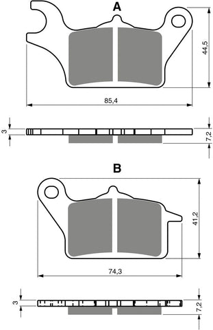 Goldfren AD Brake Pads: AD387 ≈ FA708 / FDB2289