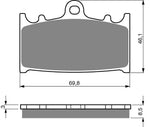 Ceramic Front and Rear Brake Pads Set: Kawasaki ZZR400 ZZR 400 (1993-1999)