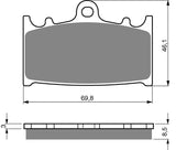 Ceramic Front and Rear Brake Pads Set: Kawasaki ZZR400 ZZR 400 (1993-1999)