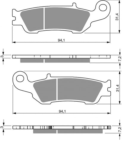 Front Brake Pads: Yamaha WR250 WR 250 (2017-2021)