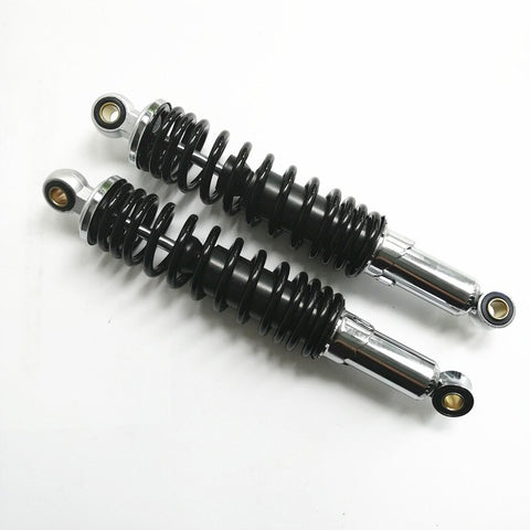 JBS Black/Chrome Rear Shock Absorbers For Yamaha TY175 - 320mm Eye To Eye, New